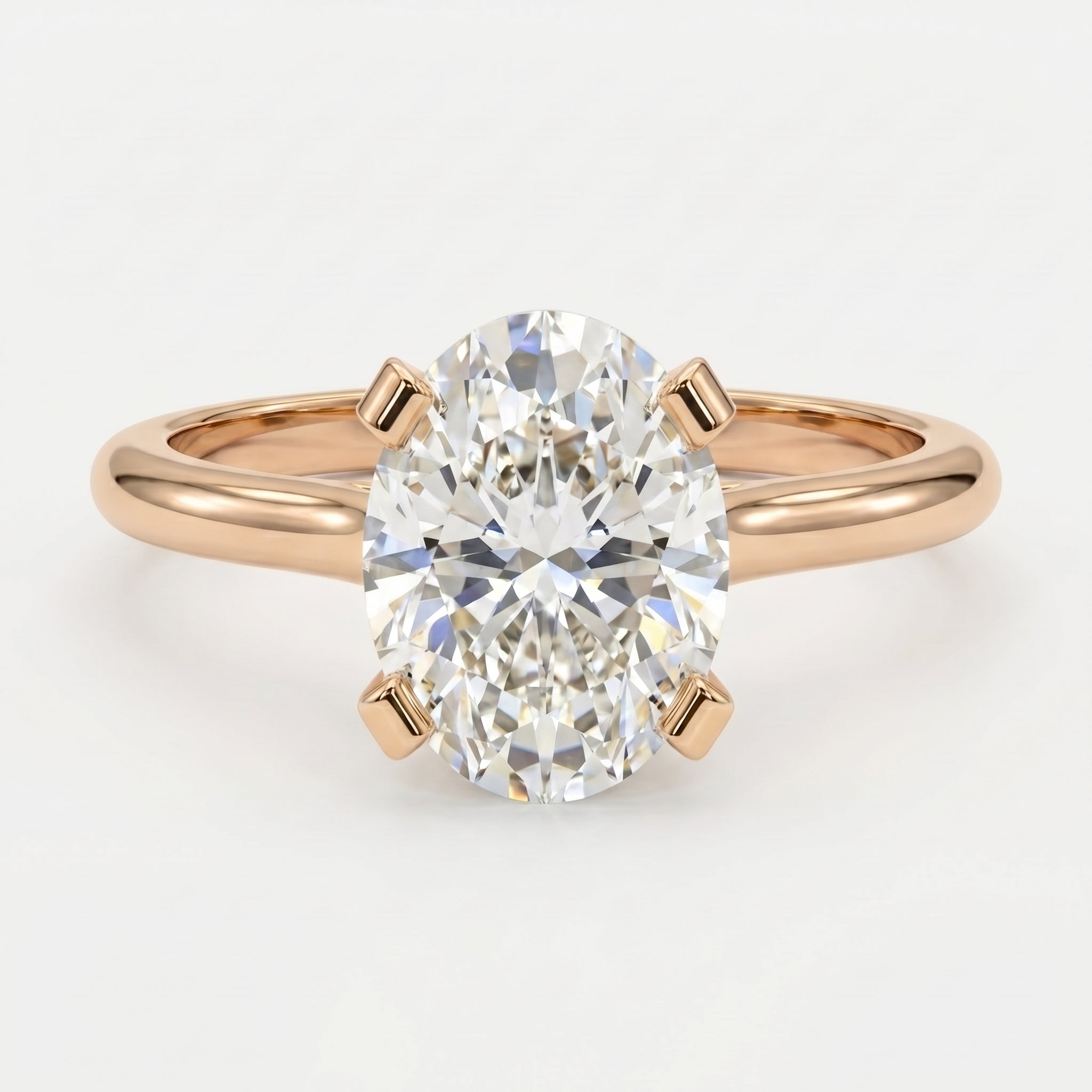 Classic Oval Shape Diamond  Solitaire Engagement Ring