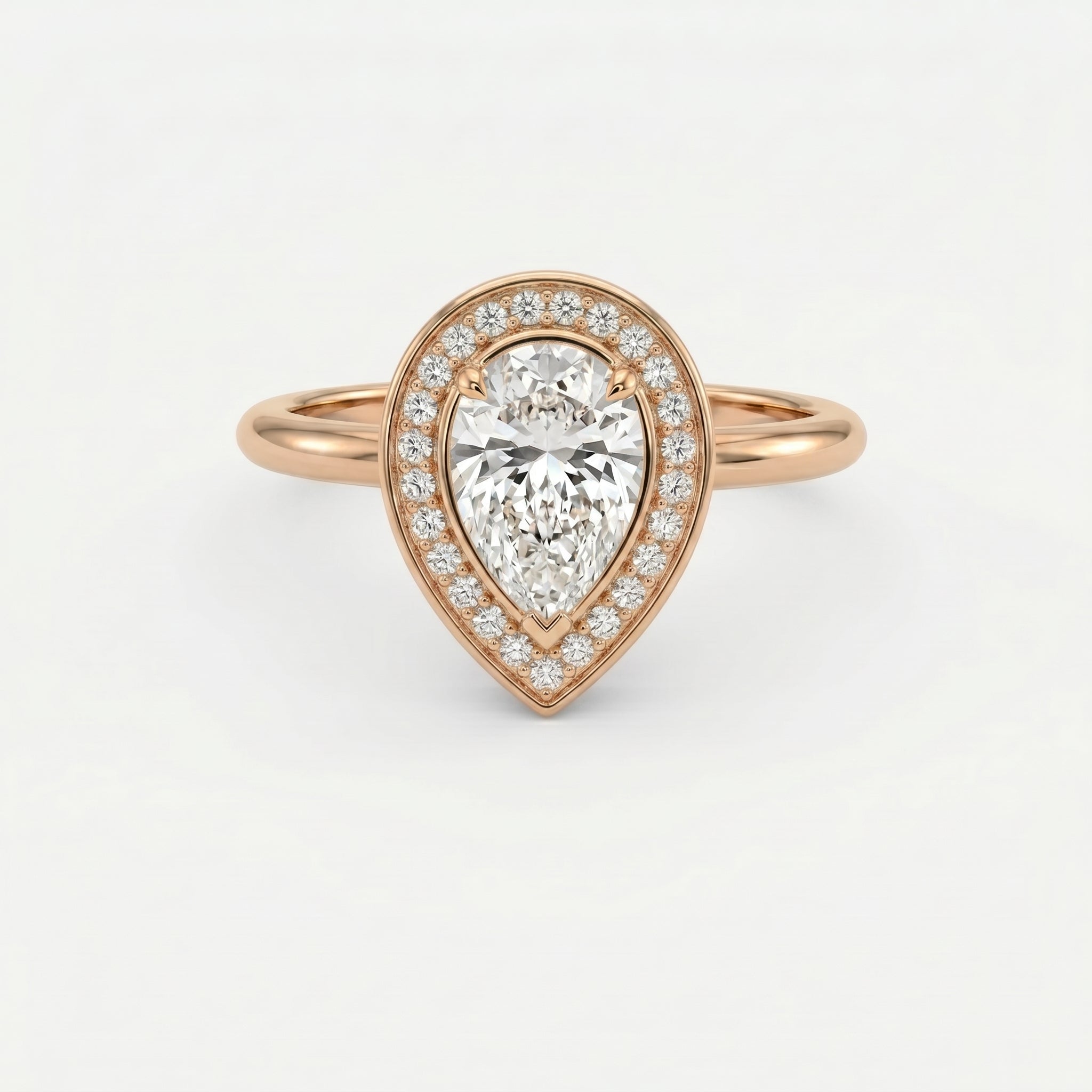 Pear Shape Halo Engagement Ring