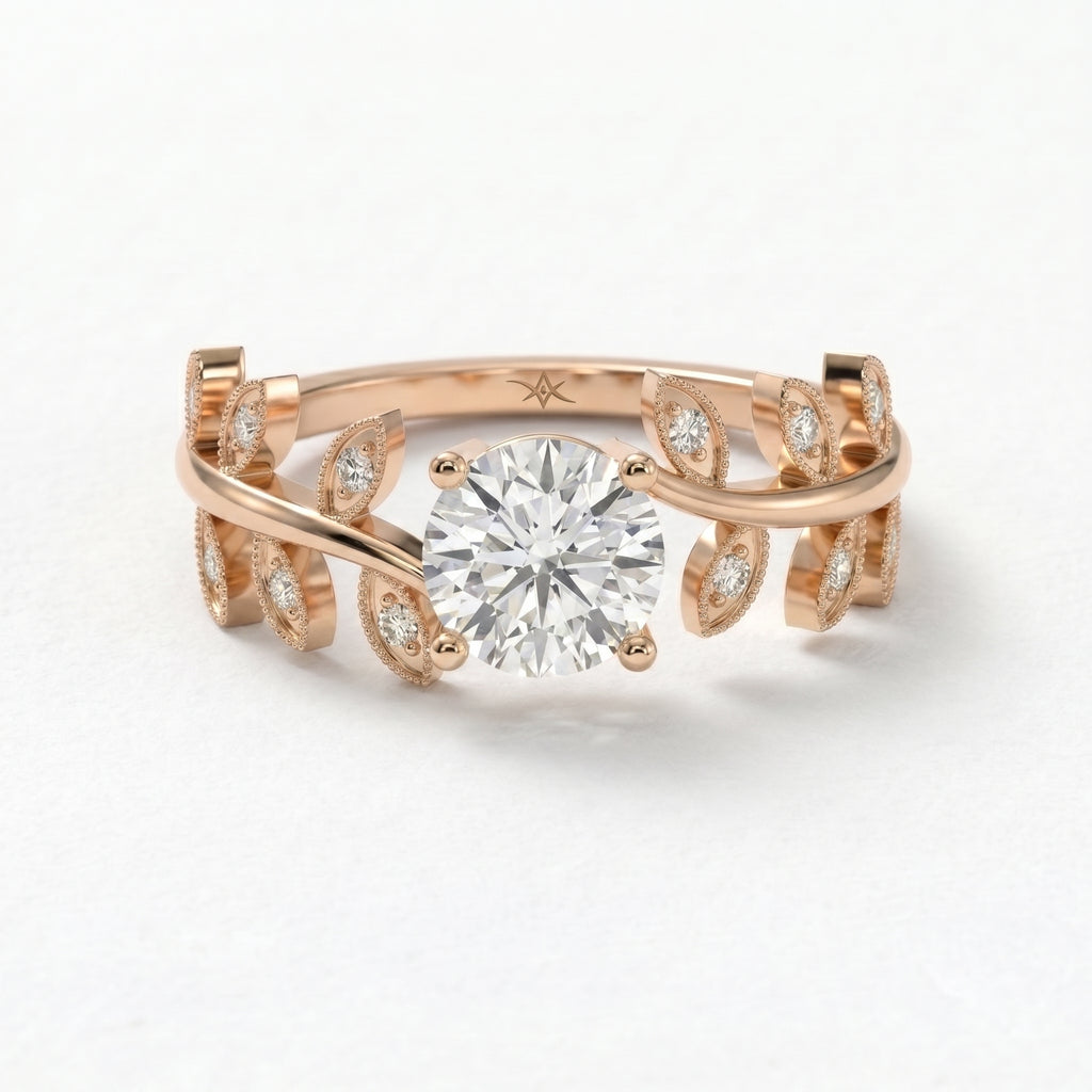 Whispering Leaves Design Vintage Ring