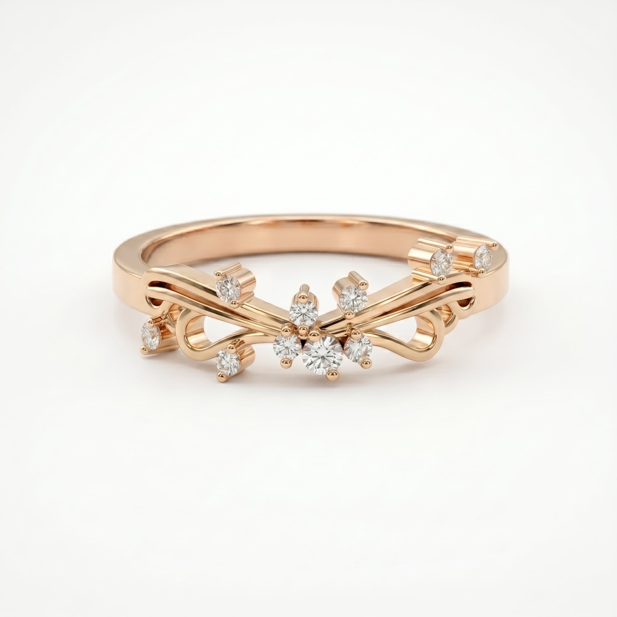Glowing Leaves Diamond Ring
