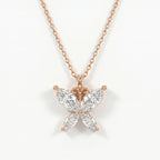 Butterfly Design Marquise Diamond Pendant Necklace
