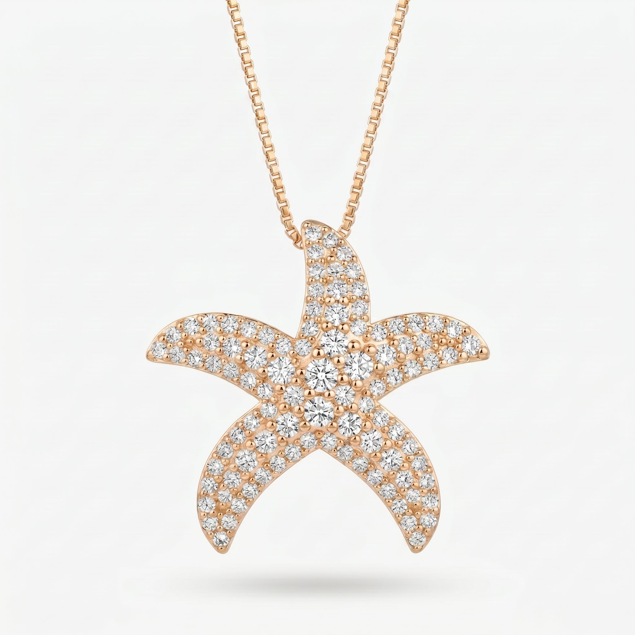 Round Diamond Celestial Starfish Pendant