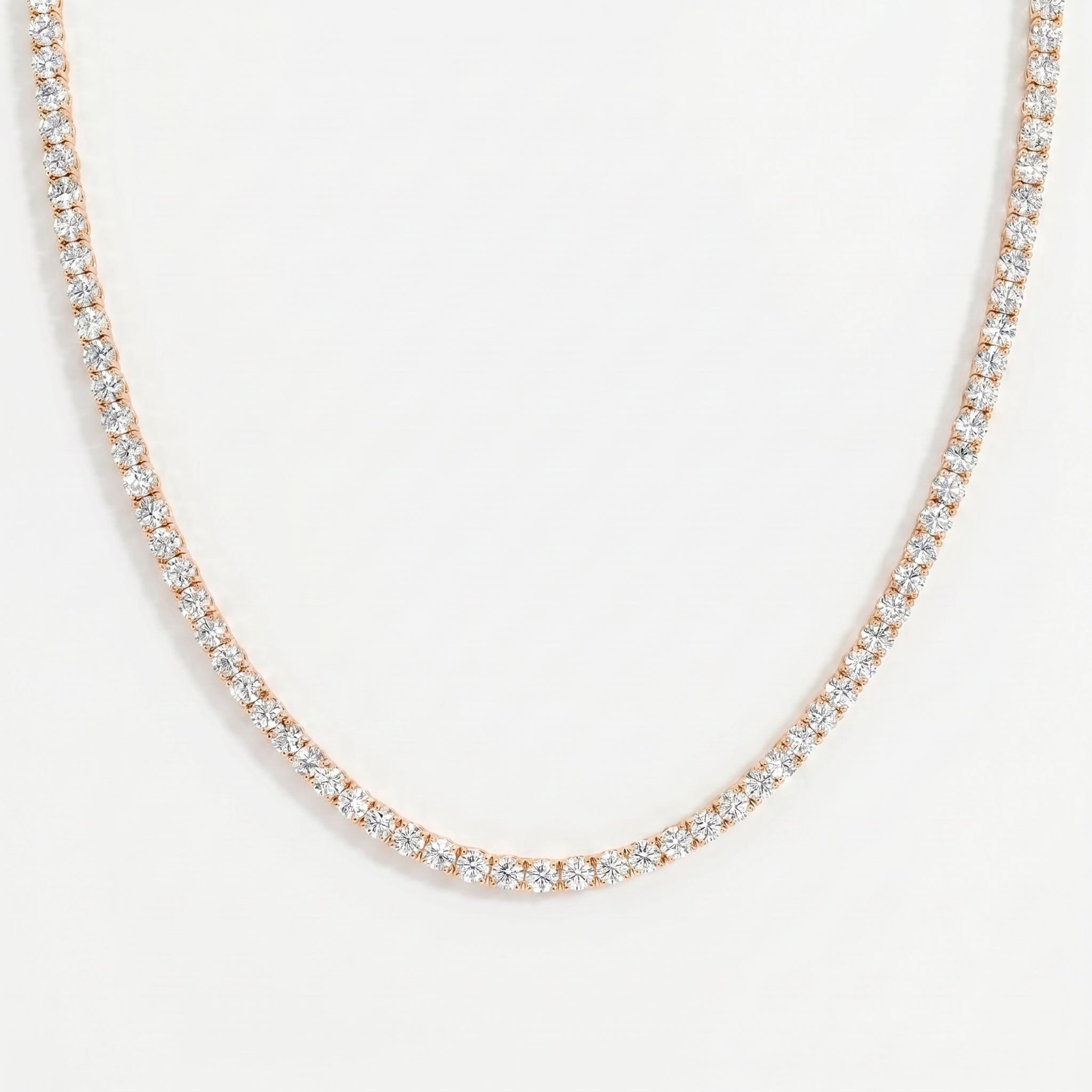 Experience timeless sparkle Round Diamond Tennis Necklace