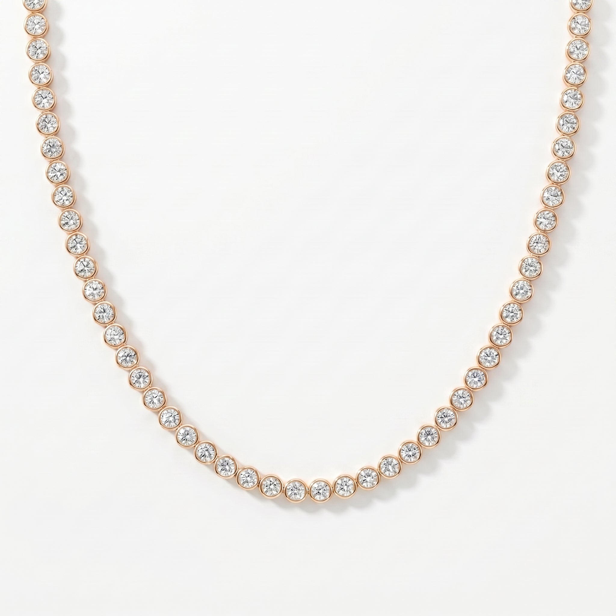 Round Shape Diamond Tennis Necklace