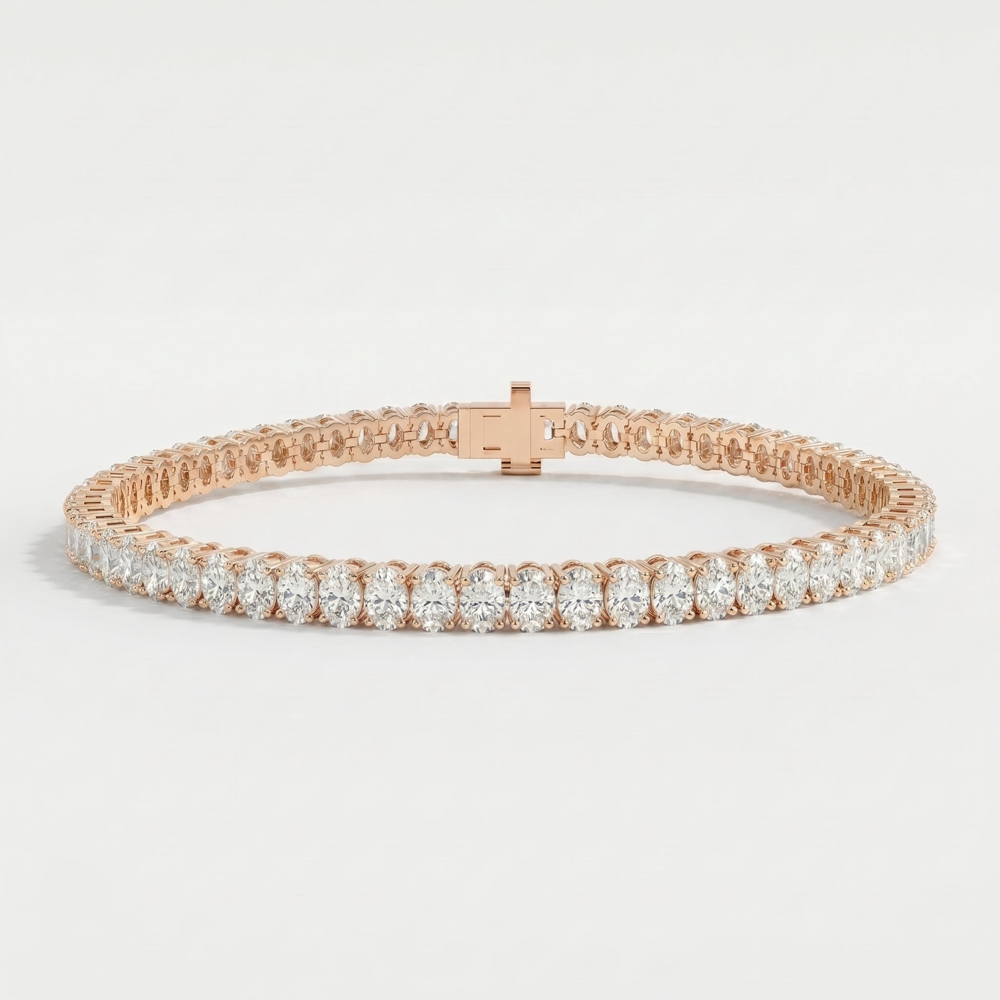 Oval Shape Diamond Tennis Bracelet