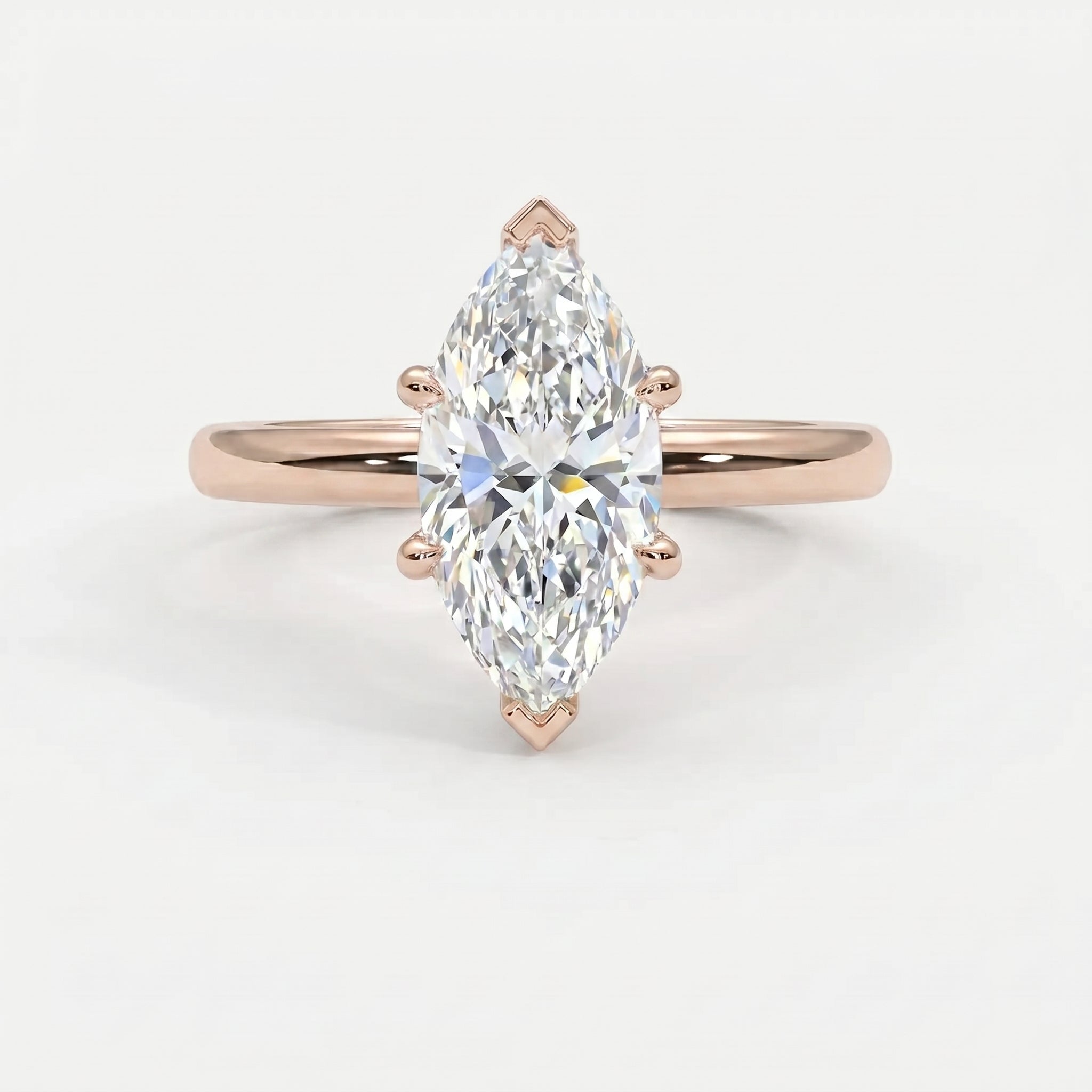 Marquise-cut solitaire engagement ring
