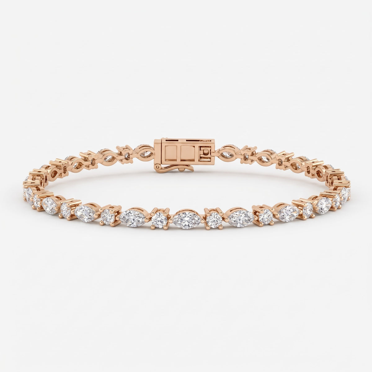 Celestial Radiance Marquise & Round Diamond Tennis Bracelet