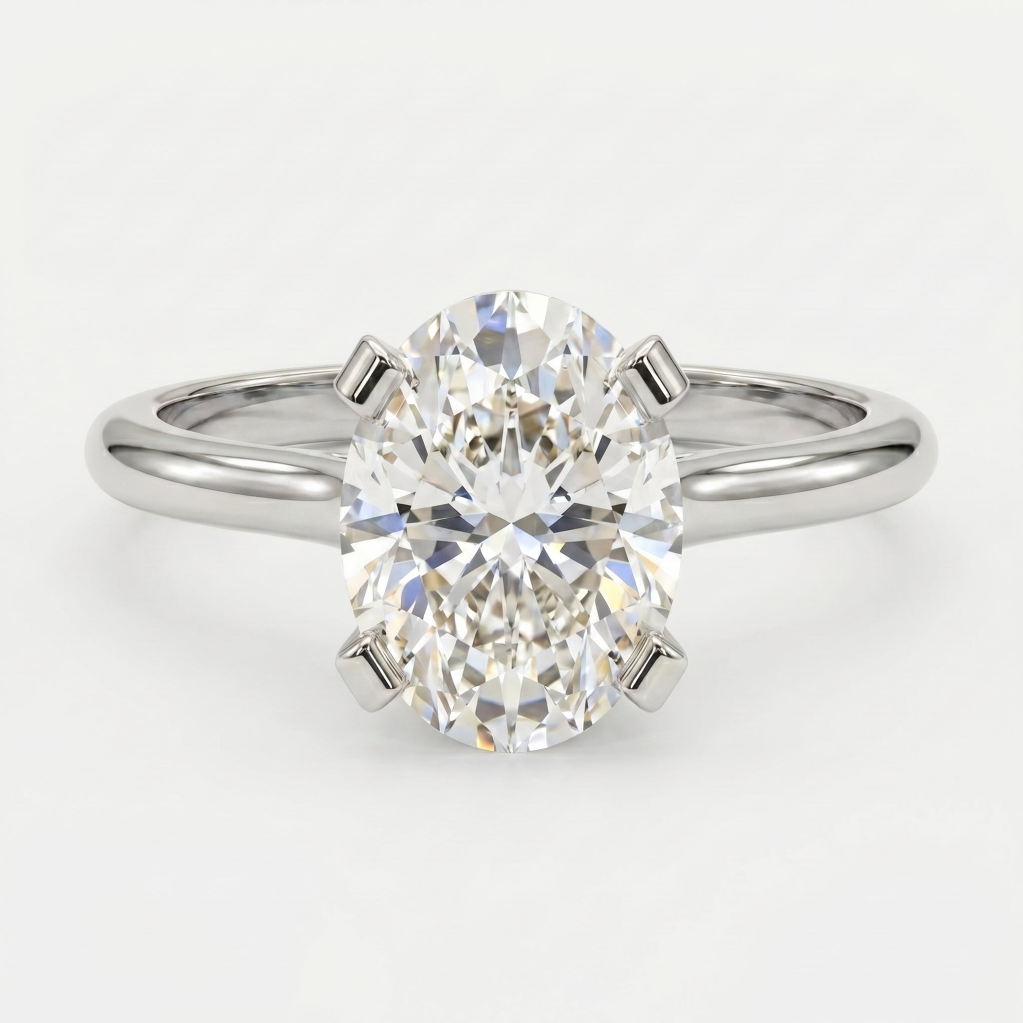 Classic Oval Shape Diamond  Solitaire Engagement Ring
