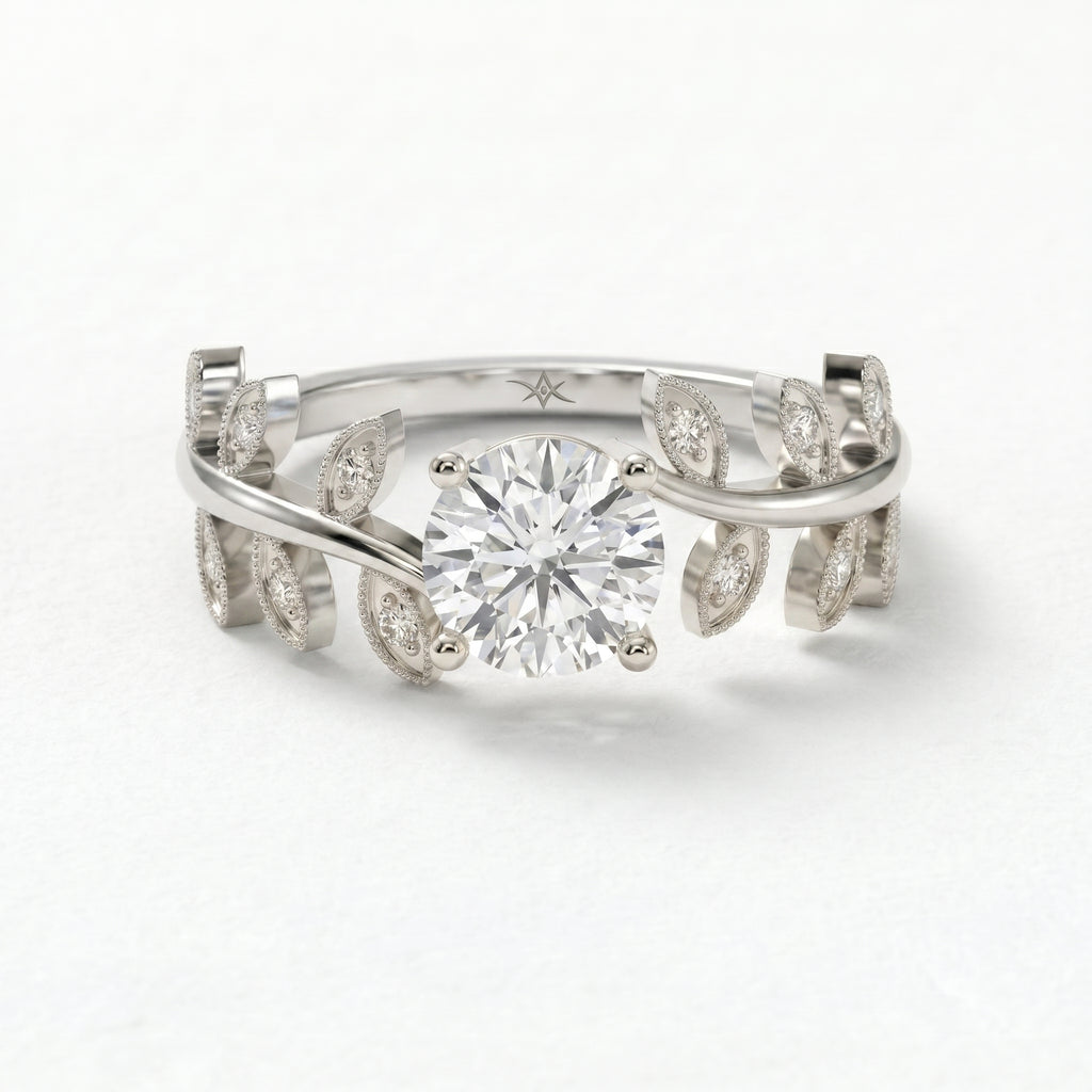 Whispering Leaves Design Vintage Ring