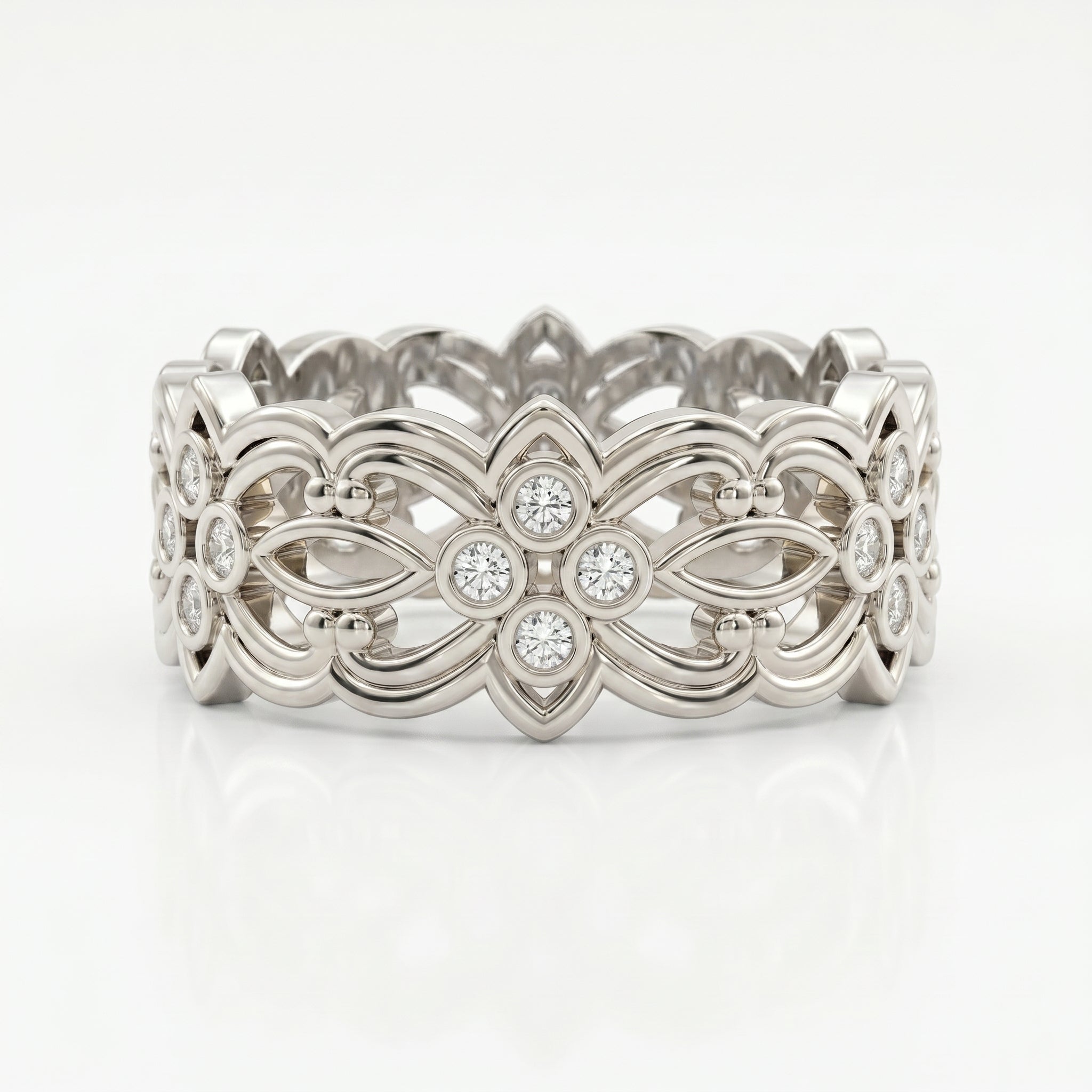 Floral Diamond Wide Vintage Band