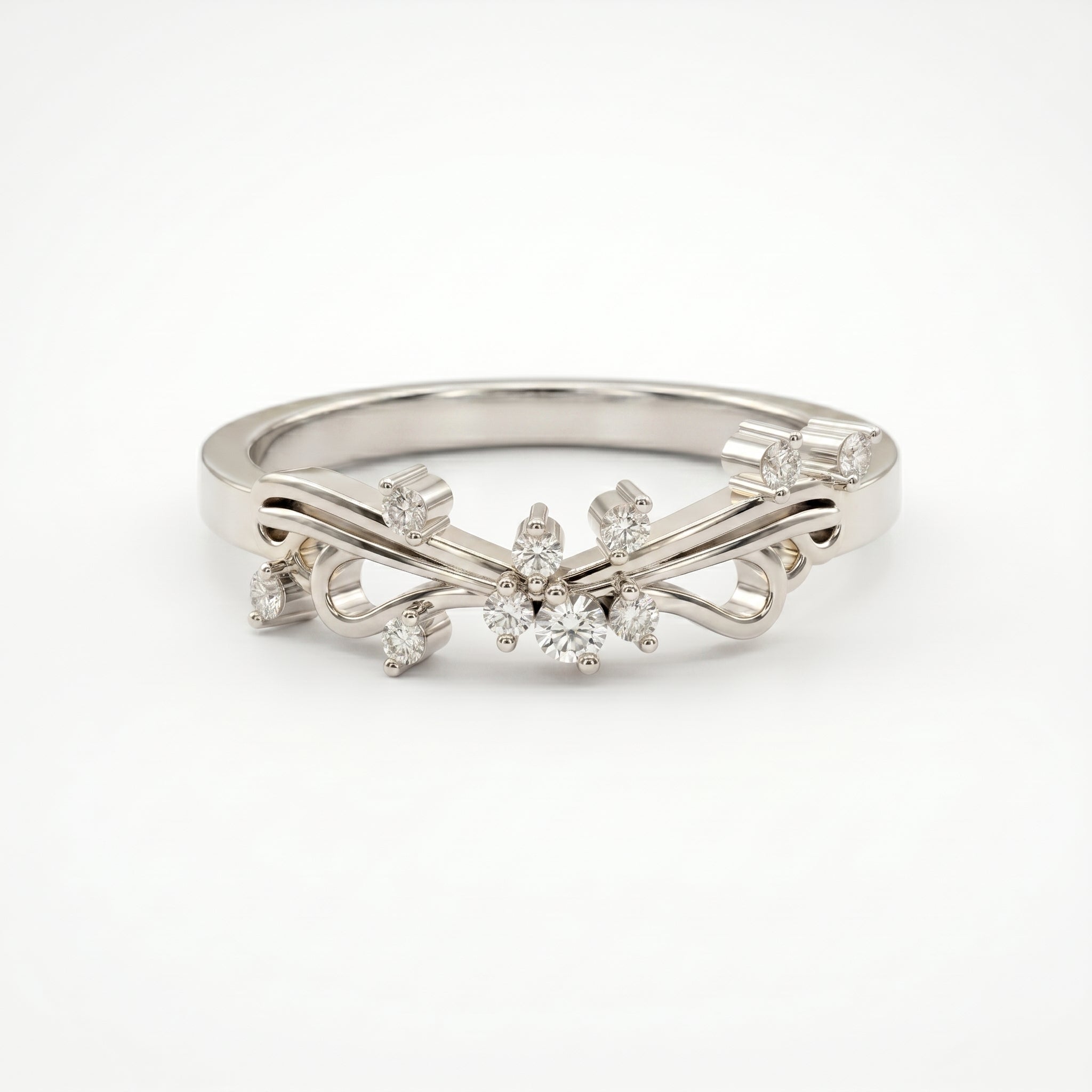 Glowing Leaves Diamond Ring