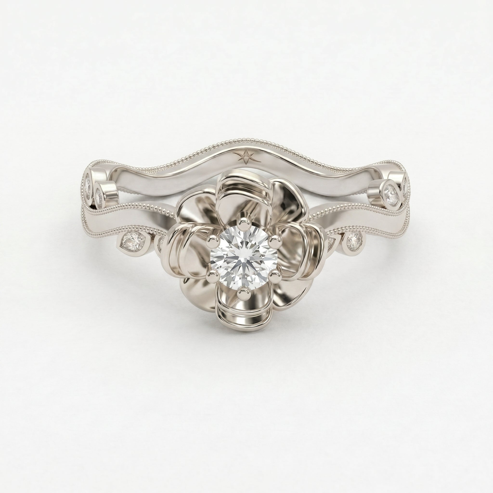 Custom Floral-Inspired Diamond Ring