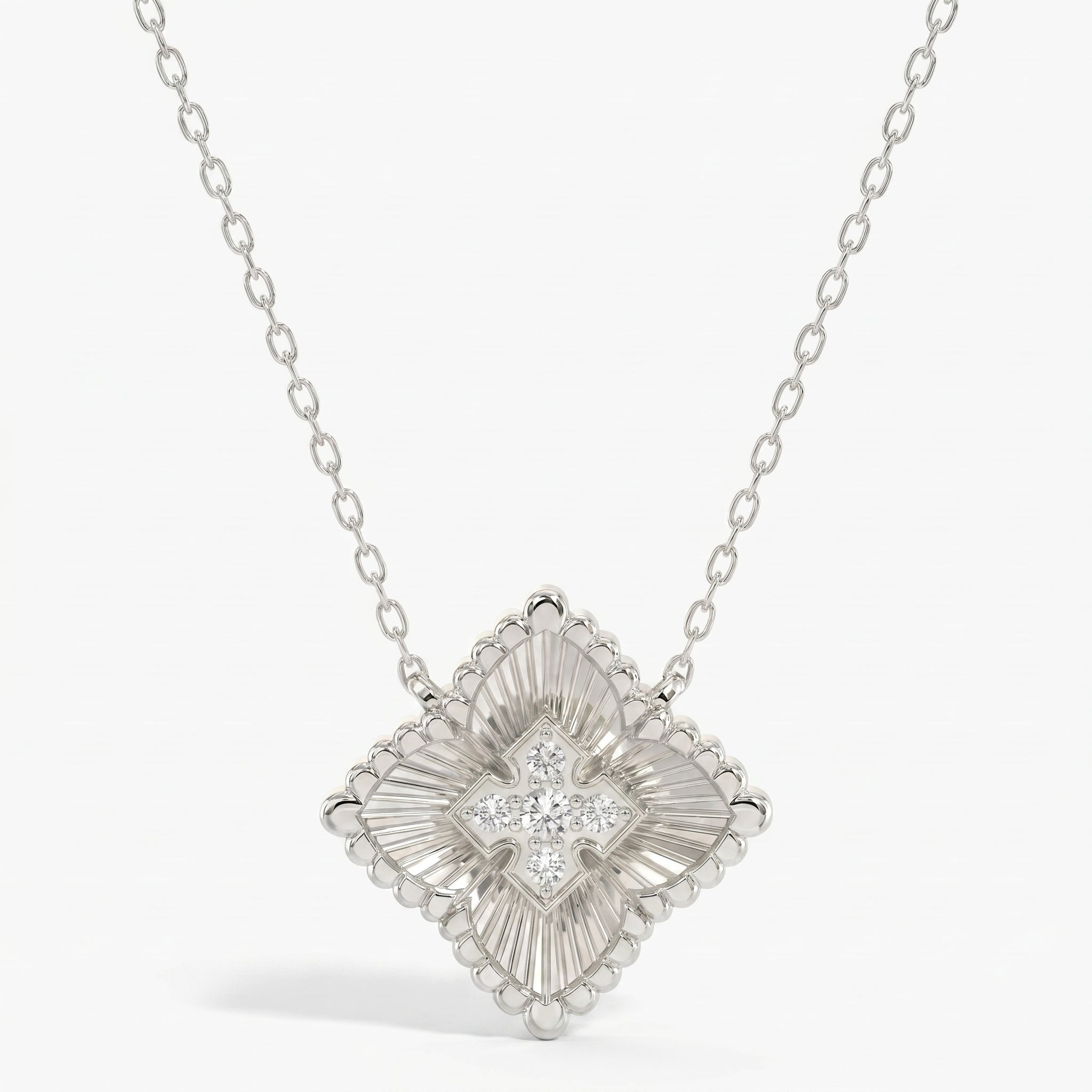 Round Diamond Celeste Floral Diamond Fashion Necklace