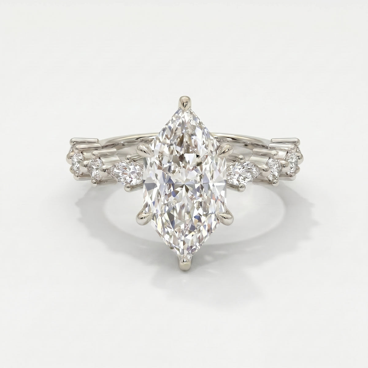 Dutch Marquise Cut Lab Grown Diamond Engagement Ring