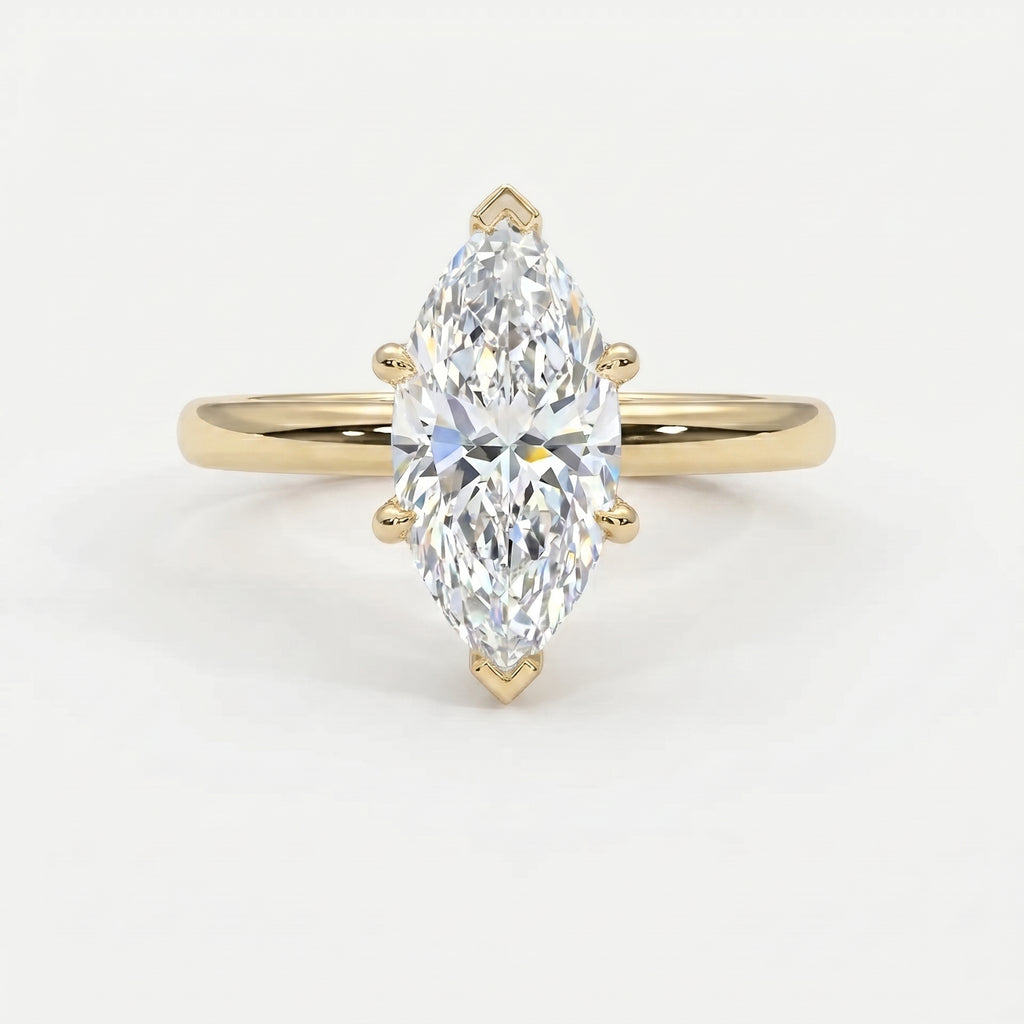 Marquise-cut solitaire engagement ring
