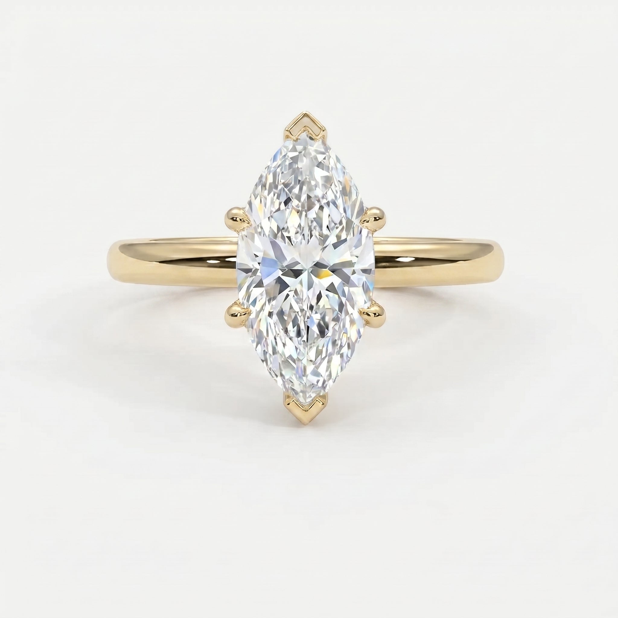 Marquise-cut solitaire engagement ring