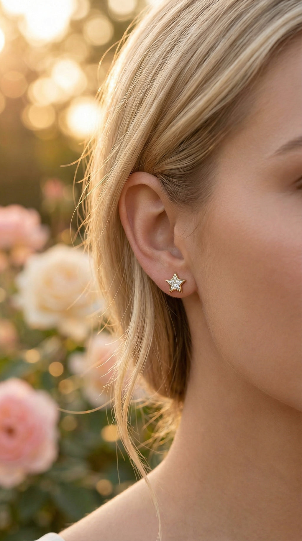 Star design Kitestar Diamond Earring Stud