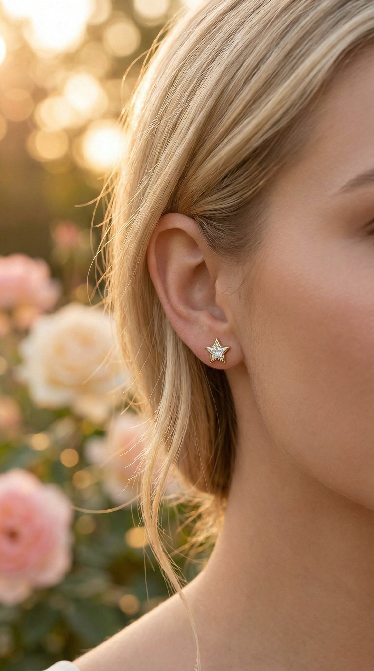 Star design Kitestar Diamond Earring Stud
