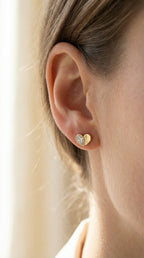 Heart Shape Earrings with Pear-Shaped Diamond Fashion Earring