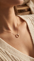 Circle Design Diamond Pendant Necklace