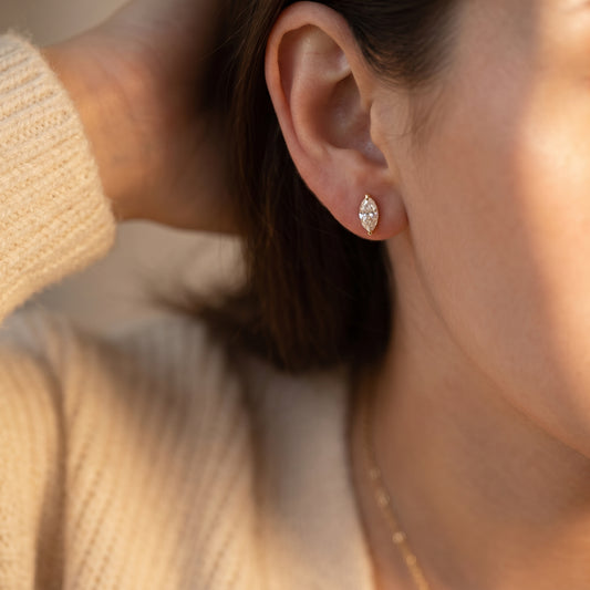 Luxury Marquise Cut Diamond Stud Earrings