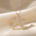 Round Diamond Celestial Starfish Pendant