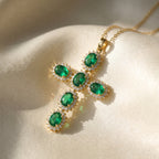 Sterling Oval-Cut Cross Pendant Necklace by Valam Design