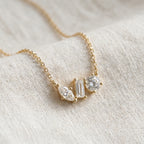 Three Stone Diamond Pendant Necklace