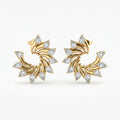 Pear Cut Diamond Swirl Stud Earrings