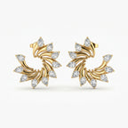 Pear Cut Diamond Swirl Stud Earrings