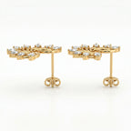 Pear Cut Diamond Swirl Stud Earrings