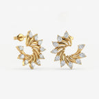 Pear Cut Diamond Swirl Stud Earrings