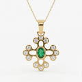 Elegant Round Diamond Floral Pendant Necklace
