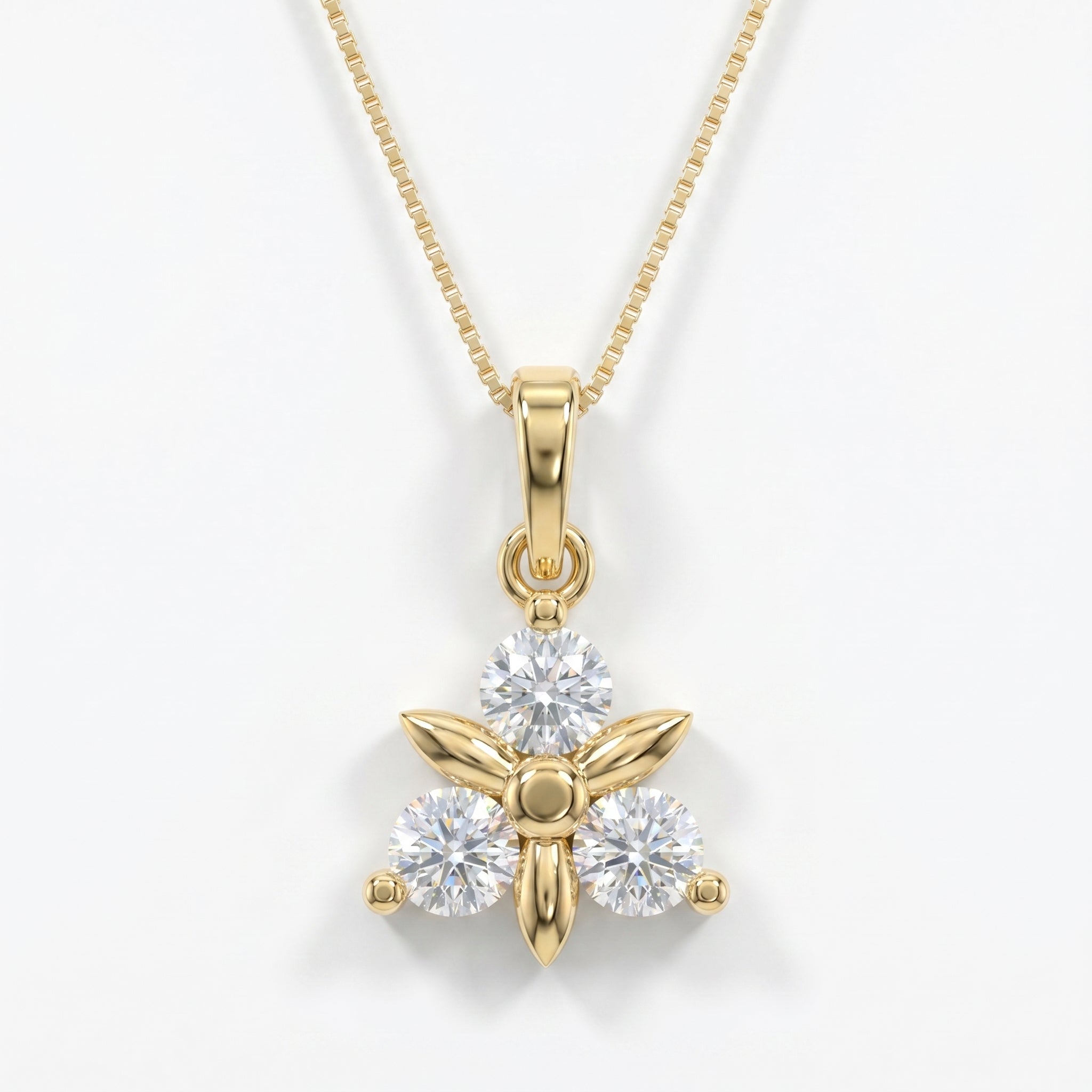 Elegant Floral Diamond Pendant Necklace