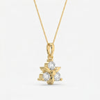 Elegant Floral Diamond Pendant Necklace
