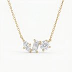 Three Stone Diamond Pendant Necklace
