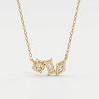 Three Stone Diamond Pendant Necklace
