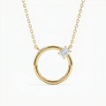 Circle Design Diamond Pendant Necklace