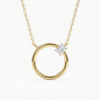 Circle Design Diamond Pendant Necklace