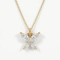 Butterfly Design Marquise Diamond Pendant Necklace