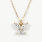 Butterfly Design Marquise Diamond Pendant Necklace