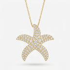 Round Diamond Celestial Starfish Pendant