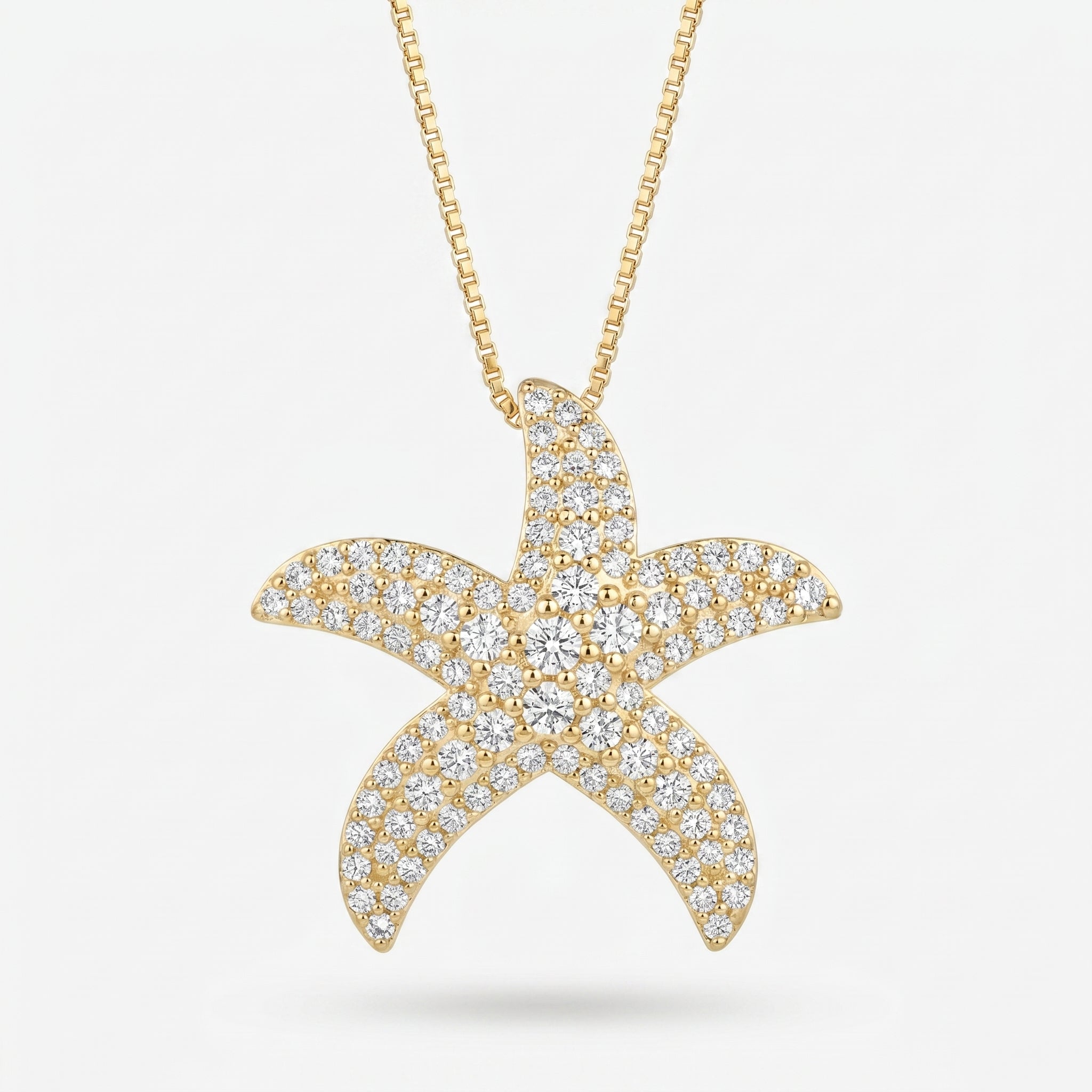 Round Diamond Celestial Starfish Pendant