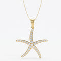 Round Diamond Starfish Embrace Pendant Necklace