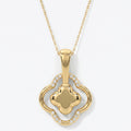 Round Diamond Elegant Clover Bloom Pendant Necklace
