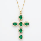 Sterling Oval-Cut Cross Pendant Necklace by Valam Design