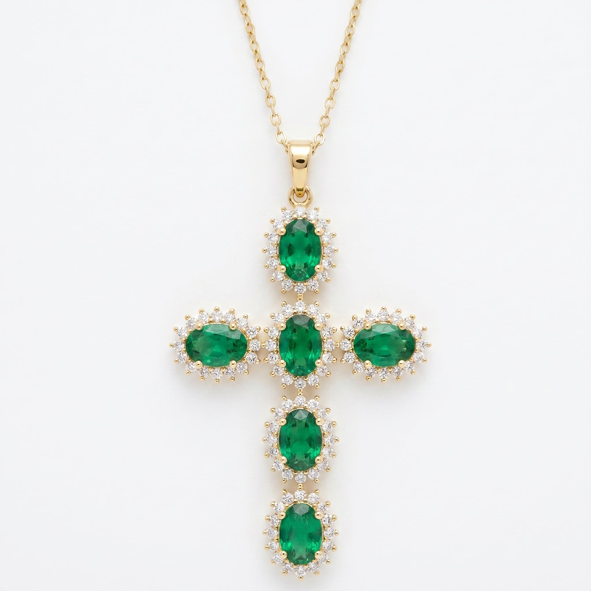 Sterling Oval-Cut Cross Pendant Necklace by Valam Design