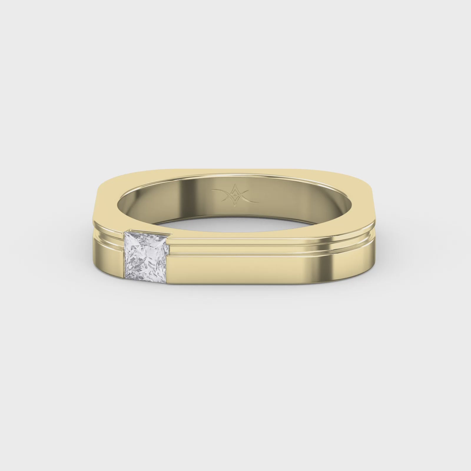 Square Ring for Men Masculine Brilliance diamond Band ( 0.40 -0.50 ct.)