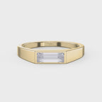 Bar Channel Setting Baguette Shape Diamond Solitaire Ring