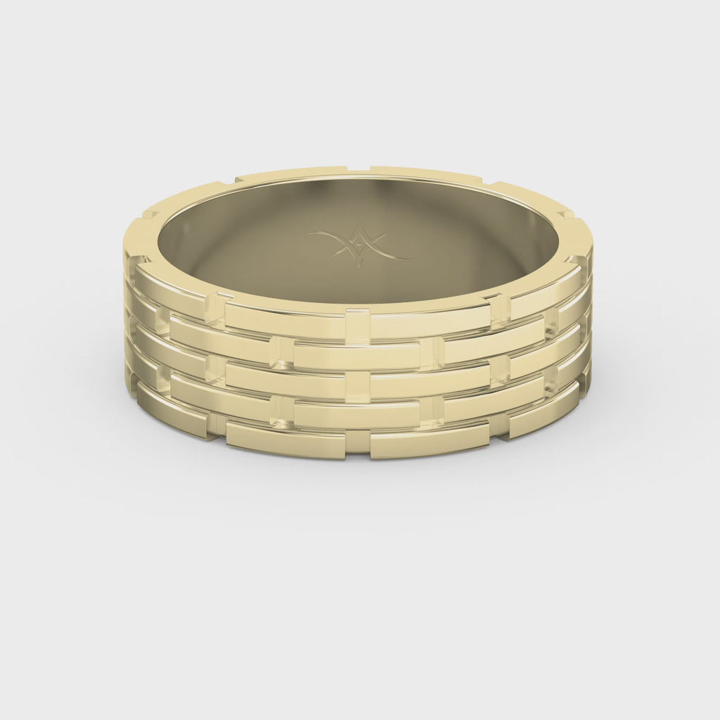 Architectural Linked Wedding Men's Ring
